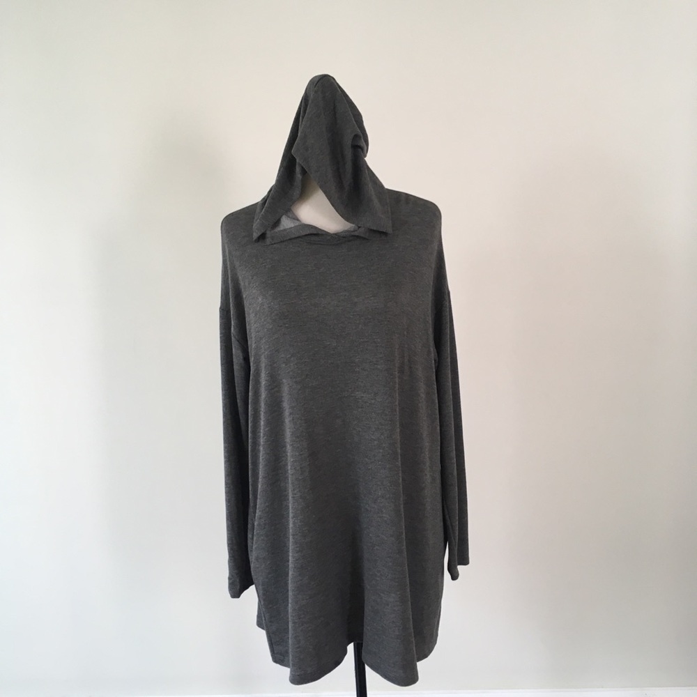 Charcoal Hooded T-Shirt Dress - Picture 2 of 4